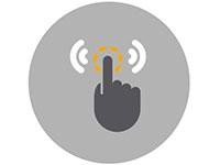 finger clicking on icon